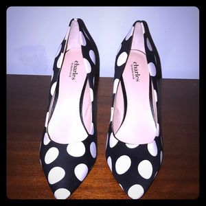 Charles David Black & White Polka Dot Pumps